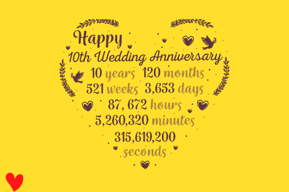 10th Wedding Anniversary Gift for Her