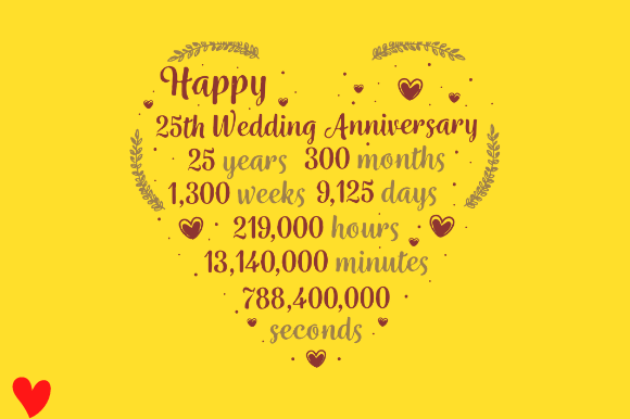 25th Wedding Anniversary Twenty Five