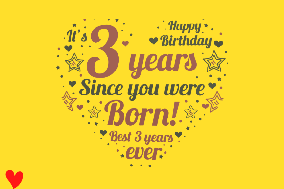 3rd Birthday Three Today Print SVG PNG