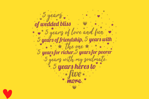 5th Wedding Anniversary 5 Year SVG PNG