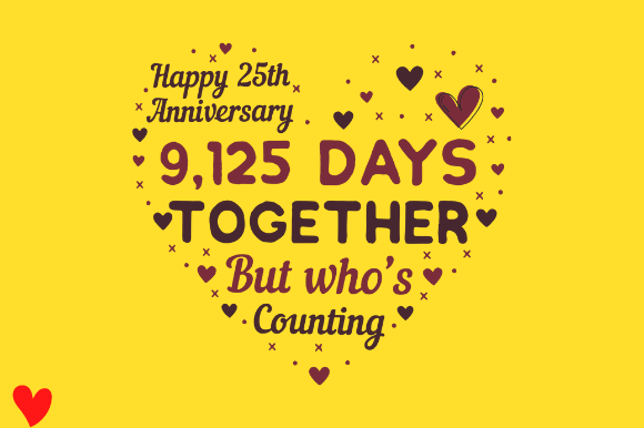 Review: CELEBRATE 25TH WEDDING ANNIVERSARY Embroidery Design